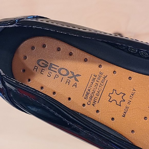 Geox Flat Shoes Patent Leather Slip On Womens 7 Made in Italy Black - Picture 5 of 11